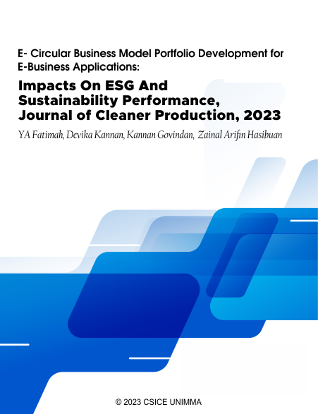 E- Circular Business Model Portfolio Development for E-Business Applications Impacts On ESG And Sustainability Performance, Journal of Cleaner Production - 2023